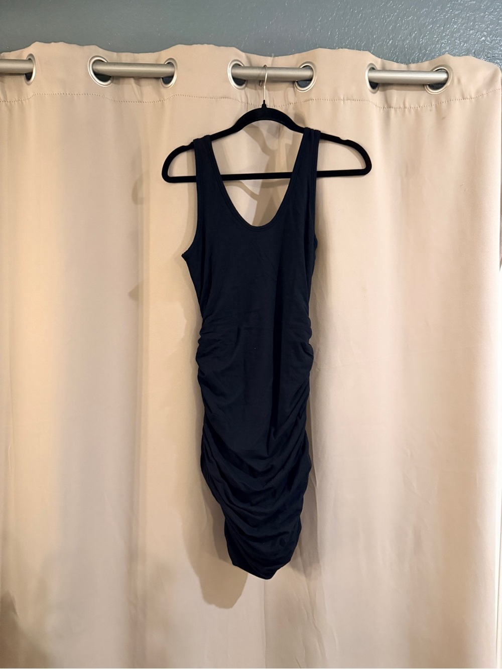 Express Black Ruched Tank Dress - Picture 3 of 7